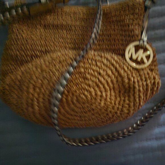 MICHAEL Michael Kors Lola Messenger Straw Bag – Nat/Gold - Picture 4 of 6